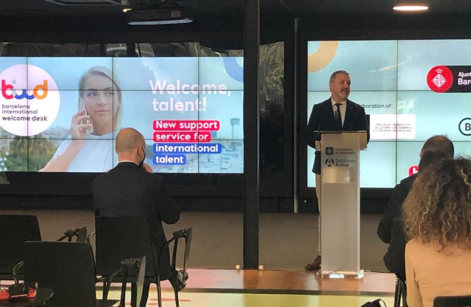 Deputy mayor Jaume Collboni at the launch of the Barcelona International Welcome Desk on November 22, 2021 (by Cristina Tomàs White)